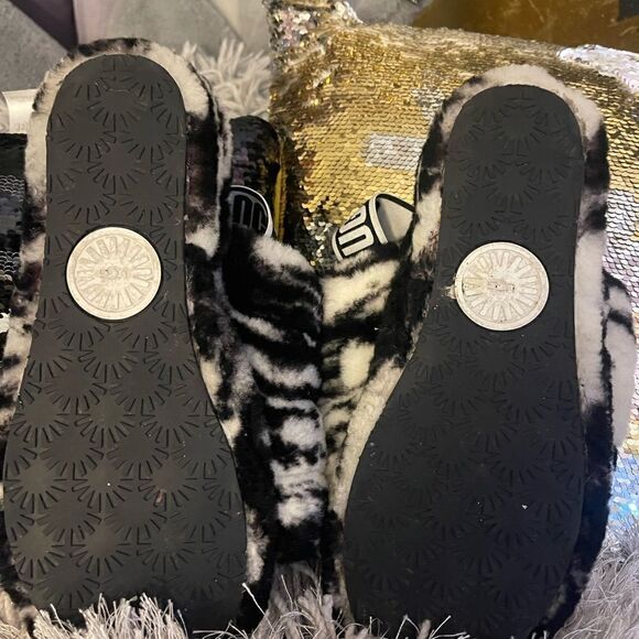 10 ugg bbw tie dye marble fluff yeah slipper shoe sandal - Picture 3 of 8